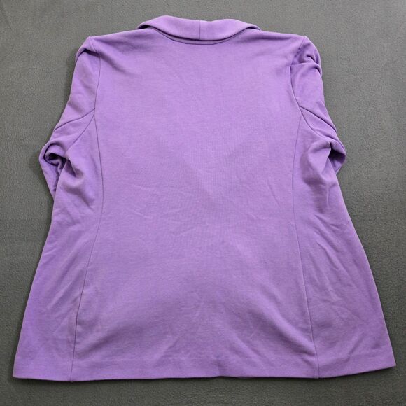 Susan Graver Weekend Women XL Petite Marina Knit Blazer Dried Lavender - Picture 2 of 12